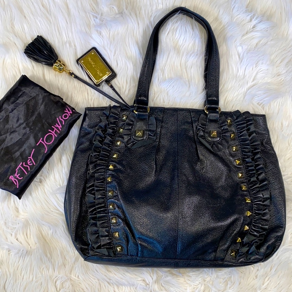 Betsey Johnson • Leather Studded Ruffle Detail Purse